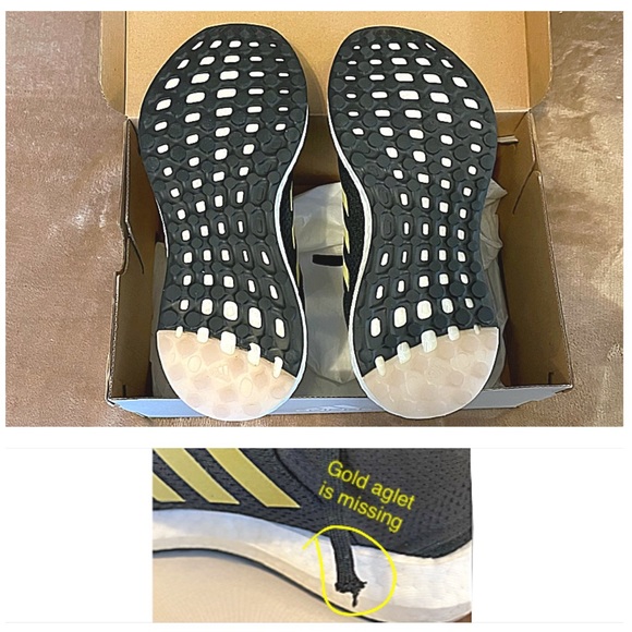 ADIDAS Women’s PUREBOOST 21 PRIMEGREEN RUNNING SHOE Core Black & Gold 7 1/2 M - Picture 10 of 12